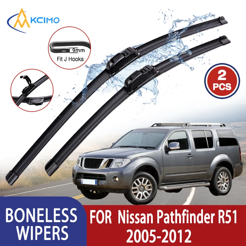 

Kcimo для Nissan Pathfinder R51 2005-2012 Автомобильный дворник U-типа Мягкий резиновый стеклоочиститель без костей HD Тихий прочный автомобильный дворник 24 "+ 18"