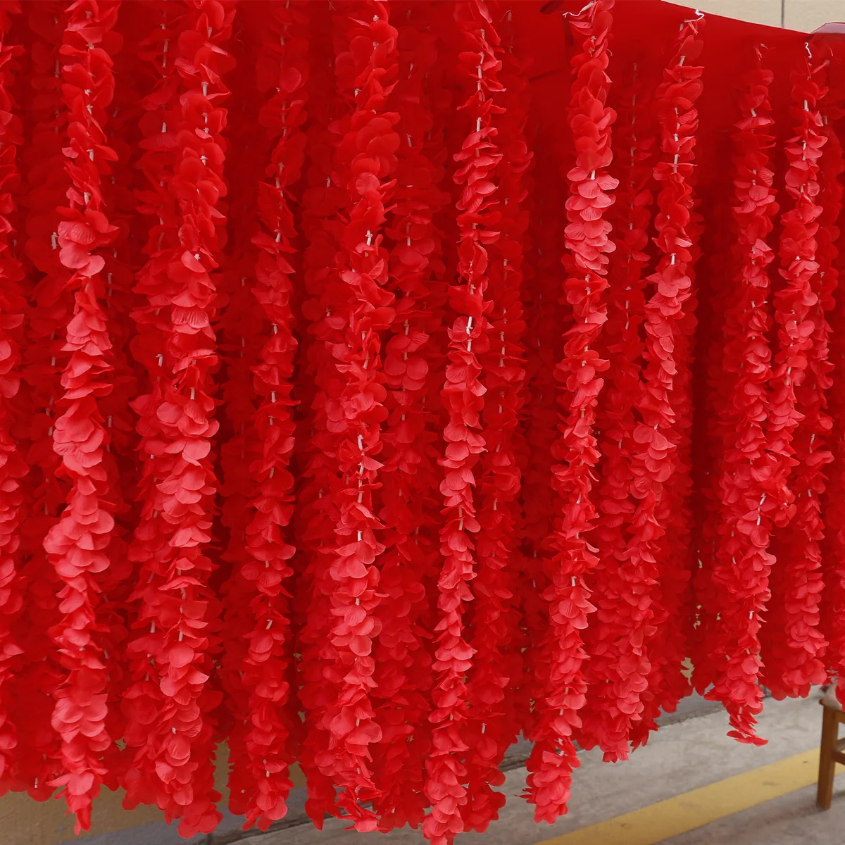 Handgenähte Hängende Orchideen-Girlande Wand- und Deckendekoration 240cm Länge 120cm Breite Blumengirlande für Hochzeitsdekoration – Detail 6