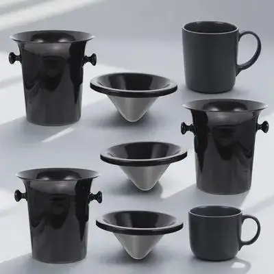 

3pcs Plastic Round Double Ears Ice Bucket Tasting Spittoon Black Wine Cooler Beverage Tub Portable Wine Dump Bar Use Large