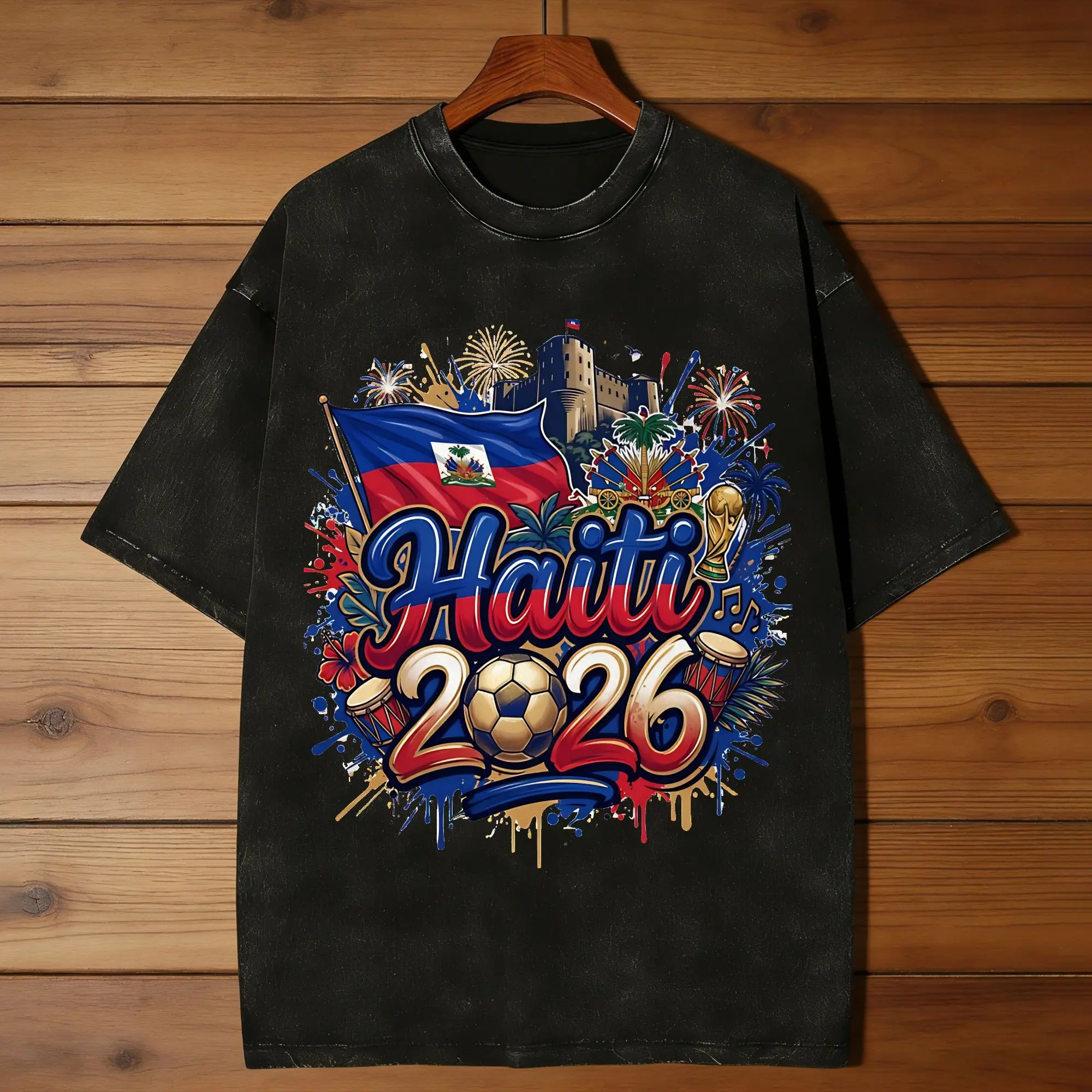 Men Haiti 2026 Football Legacy T-Shirts  Top Tees Summer Classic Short Sleeves T Shirt O Neck Hip Hop Casual Tee Shirt Hot Sale
