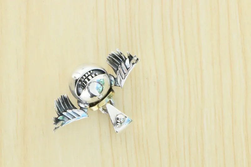 S925 Sterling Silver Vintage Imp Pendant Necklace Hip Hop Style Individuality ING Style Small Popular Design Necklace Chain Chai