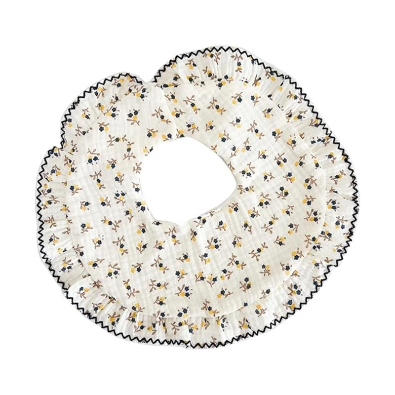 

J15U нагрудники для малышей, детские унисекс, салфетки для отрыжки, круглый нагрудник с рюшами и высокой впитывающей