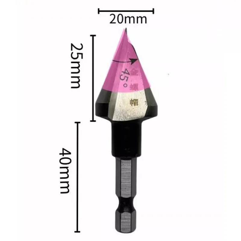 6-19mm Copper Tube Burr Remover Reamer 65 HSS Hex Shank with 45° Blade for Inner Pipe Deburring