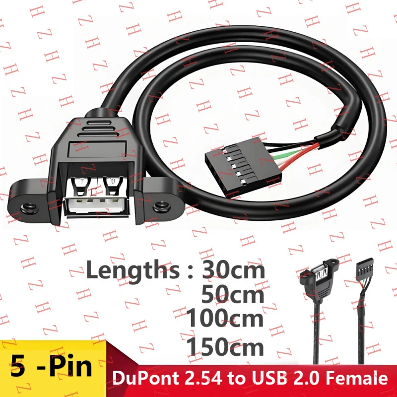 

U+ USB 2.0 B Internal Female Panel Mount to 5Pin Motherboard Header Cable 0.3m-1.5m【Wholesale private message sellers】