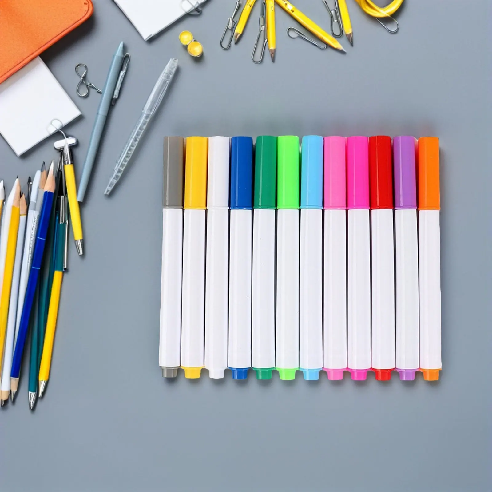 24Pcs Erasable Liquid Chalk Markers Neon Fluorescent Bold Tip for LED Writing Boards Windows Blackboards Classroom Drawing Pens