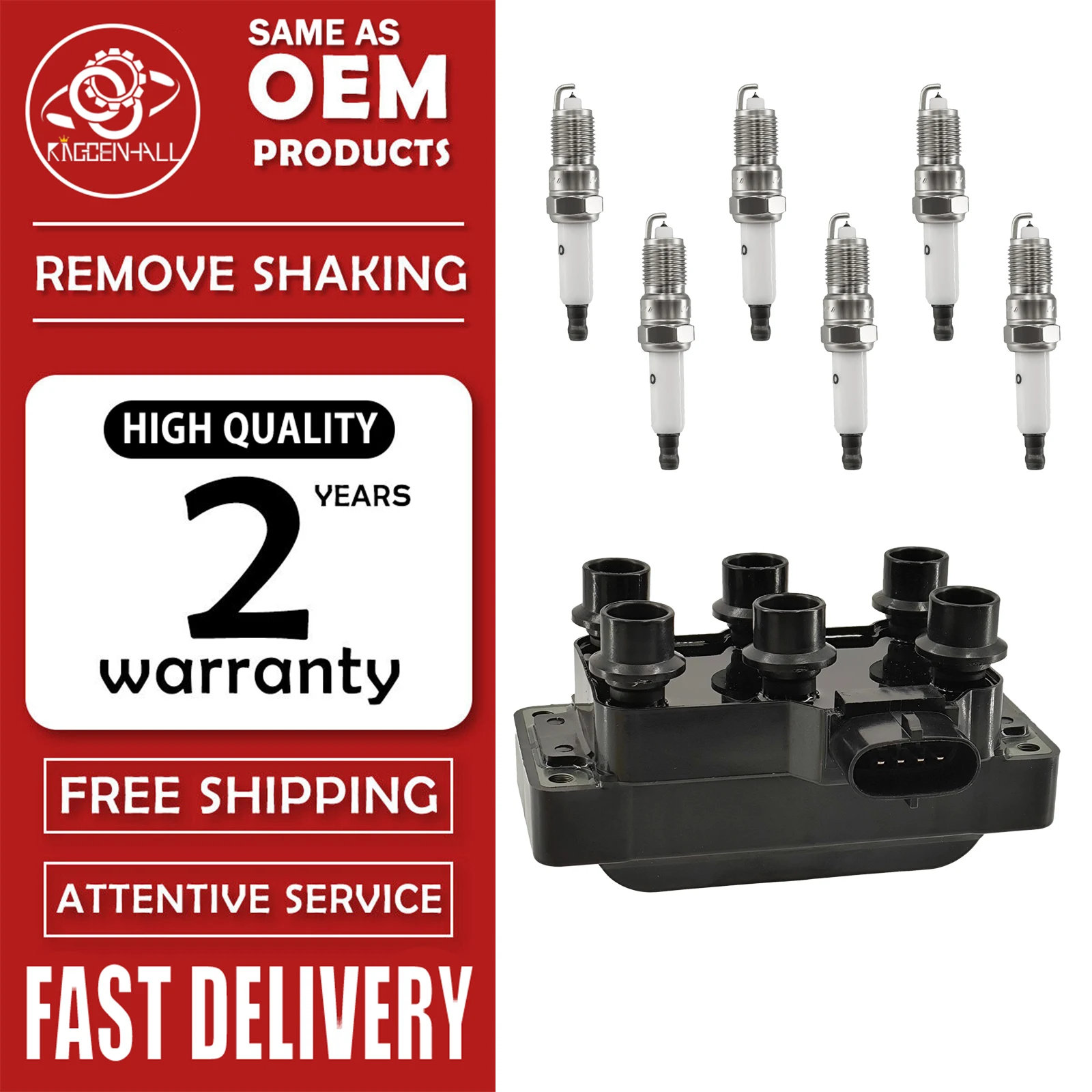 

New Ignition Coil+Spark Plug For Ford Aerostar 3L 1995-1997 Aerostar 4L 1991- 1992 Aerostar XL 1993-1995 4L