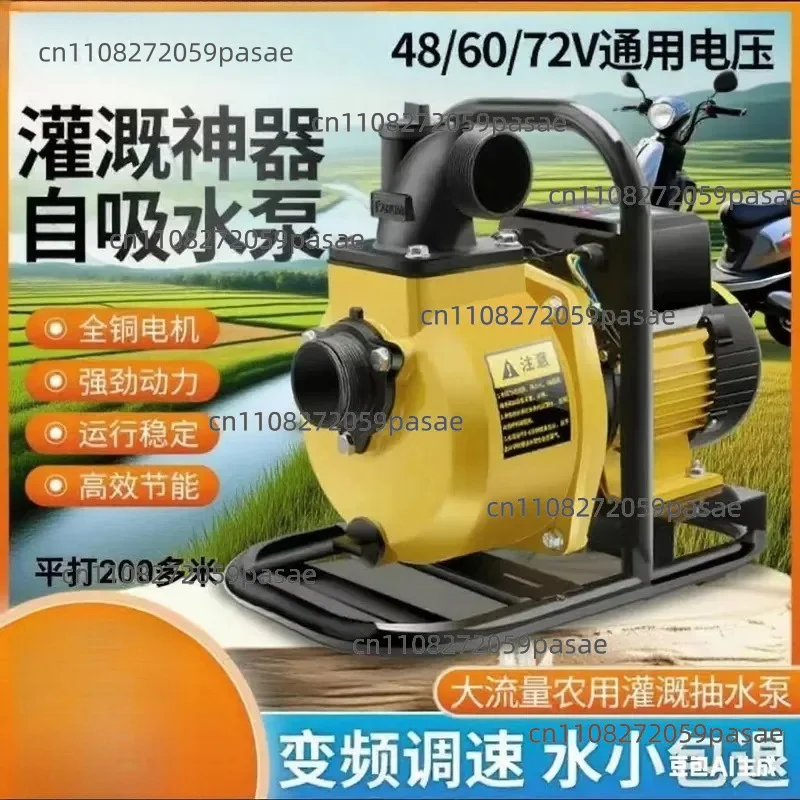 Intelligent permanent magnet brushless DC self-priming pump battery car pump high lift high power 48V60V72V two wheels three