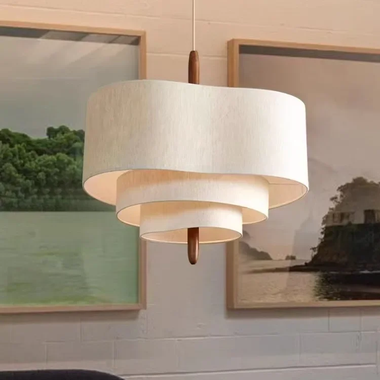 ثريا قماش Wabi-sabi، مصباح رئيسي لغرفة النوم وغرفة الطعام وغرفة المعيشة الفرنسية في العصور الوسطى #4