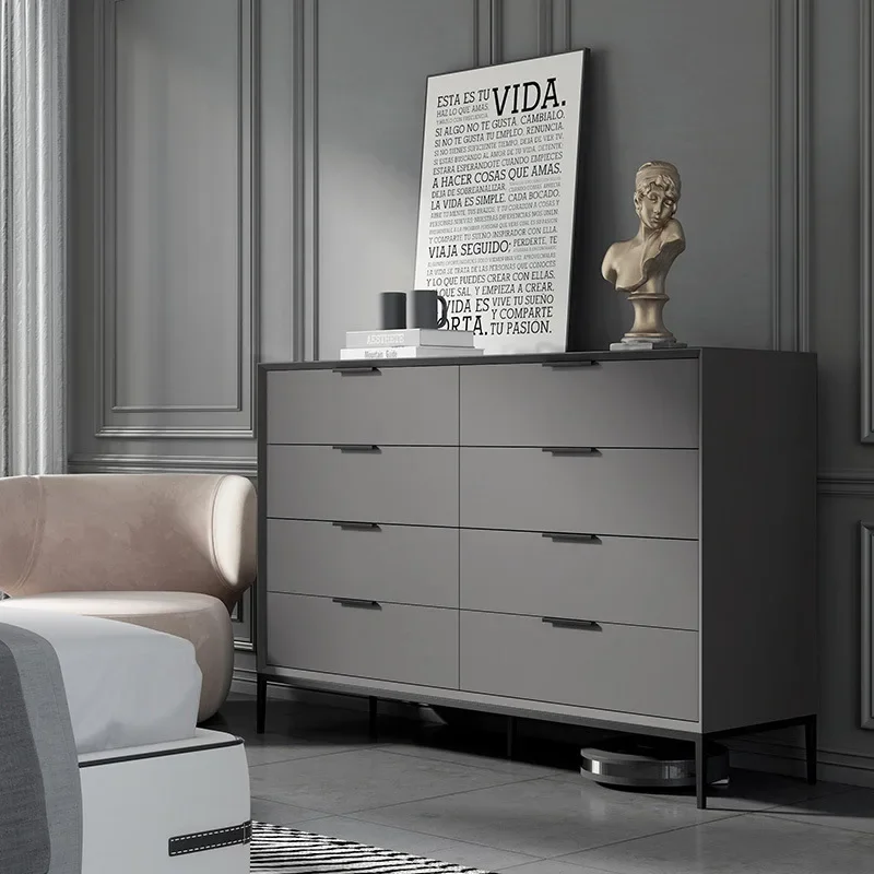 Modern black wooden chest of drawers with shelving design, suitable for family hotels, schools, apartments, living room
