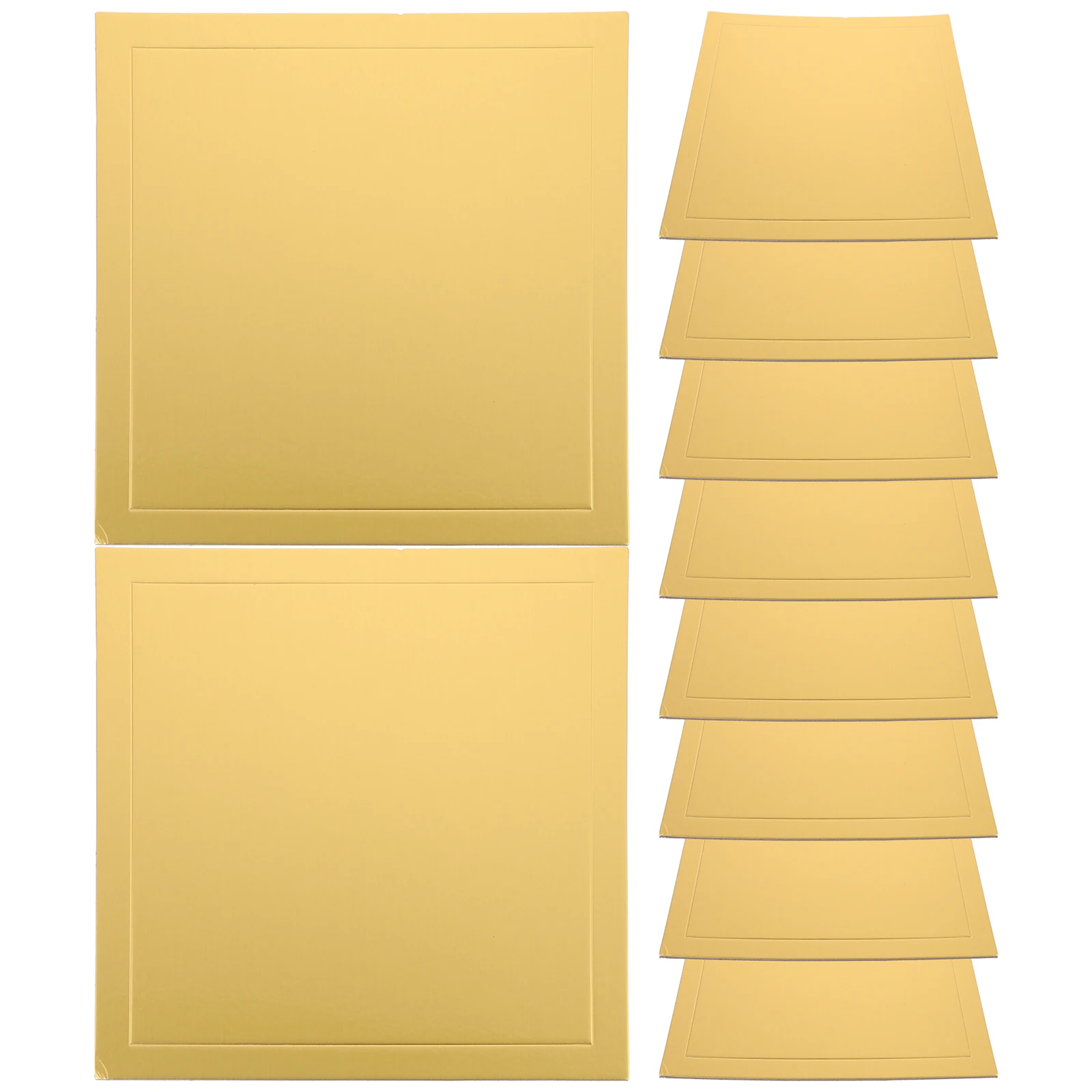 

5pcs 14 Inch Square Cake Board Gold Card Mat Thickened Base Reusable Party Trays Serving Decorative Cake Display Bases