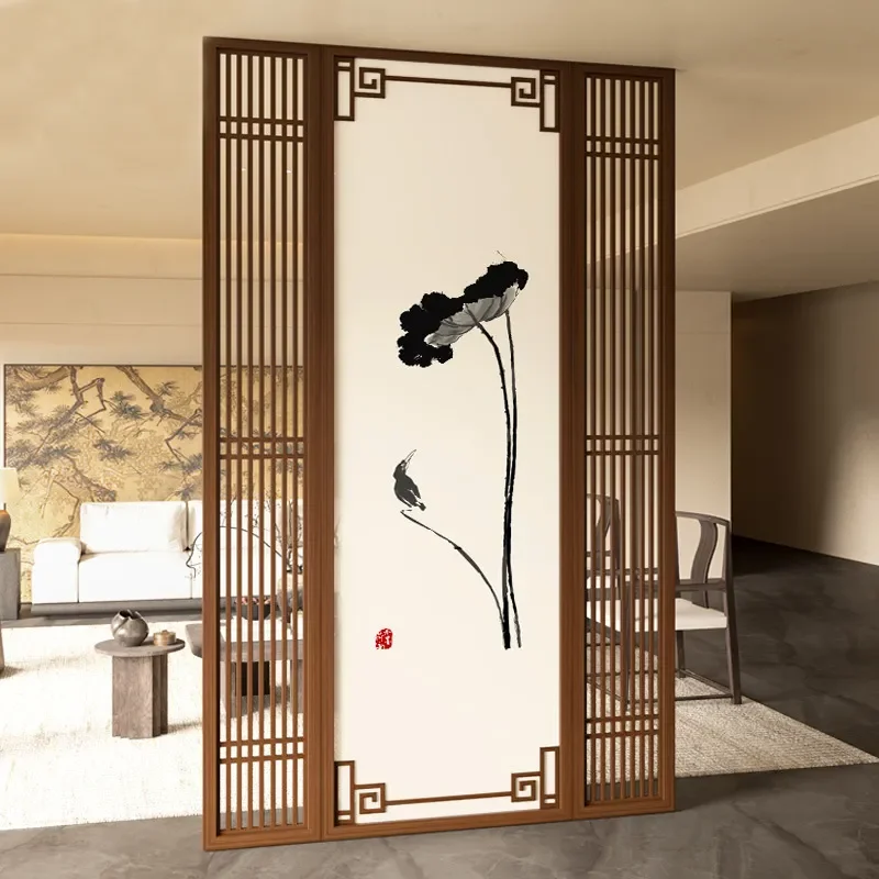 for Song Dynasty Aesthetics Pure Solid Wood Screen Partition for Living Room Bedroom Office Tea Room Villa Entrance Grille