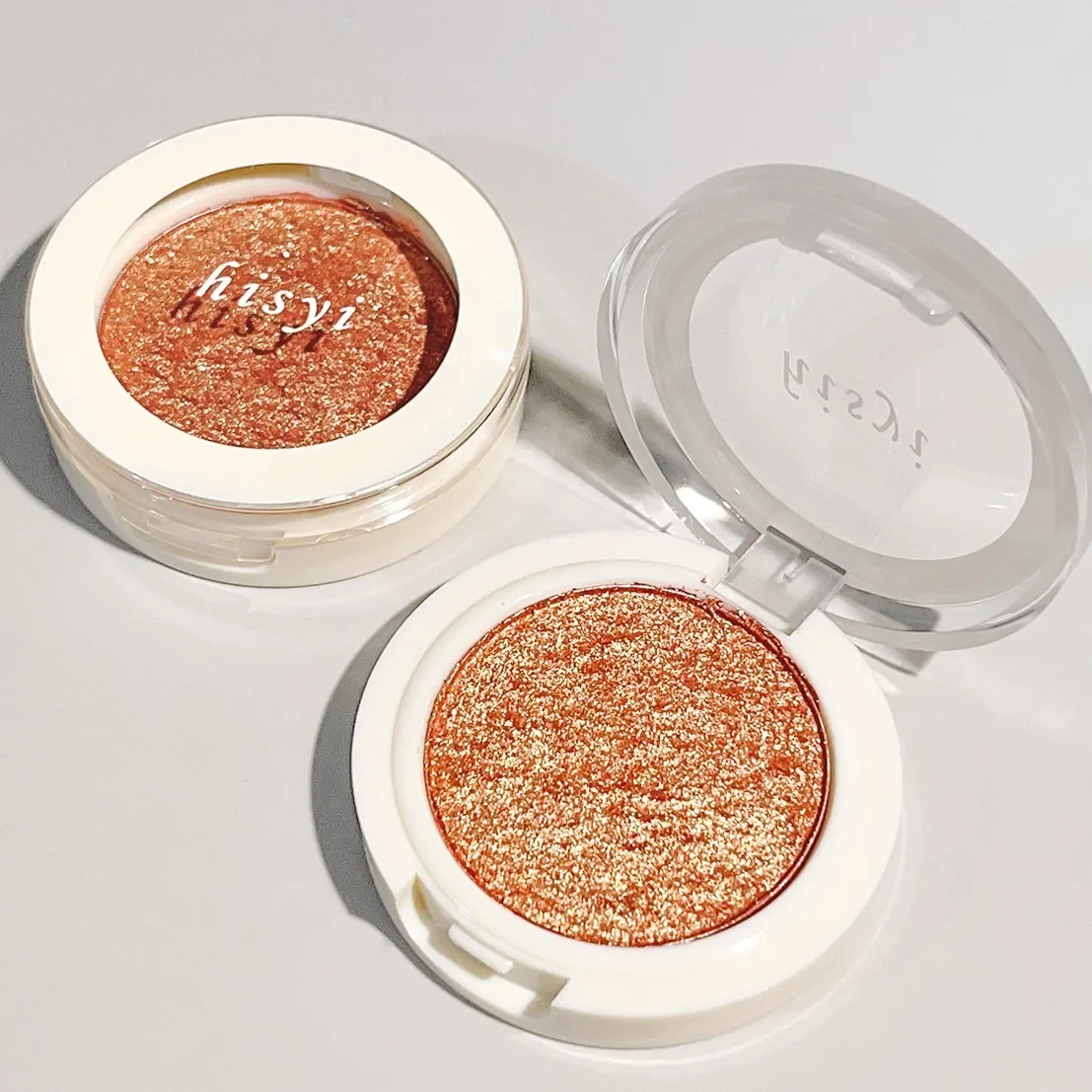 Paleta de sombras de ojos monocromáticas versátiles, efectos mate y brillantes, albaricoque, marrón tierra y Rosa niebla para un aspecto natural