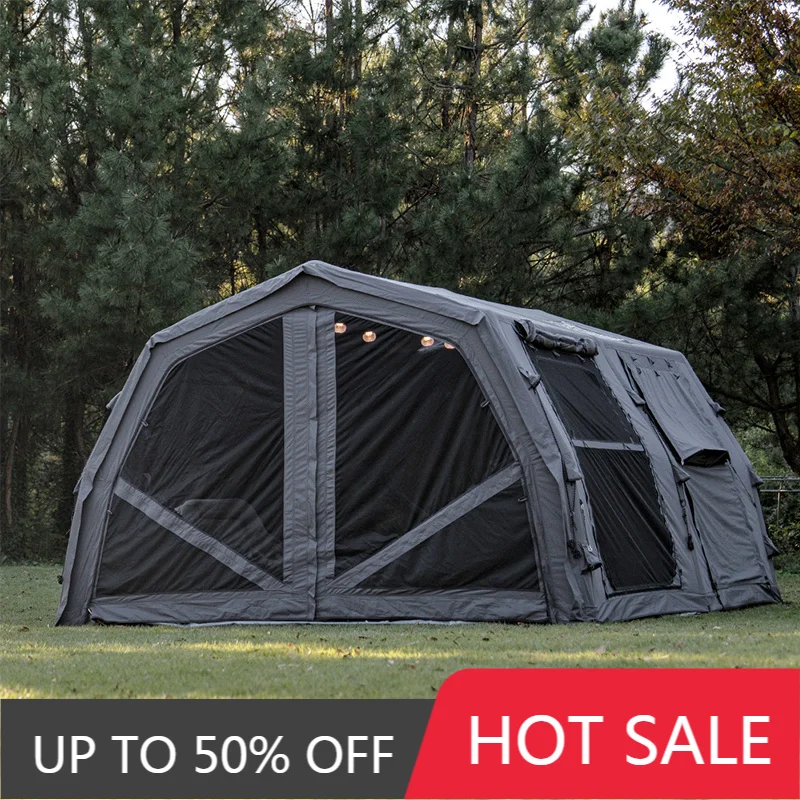 Coody 17.2 Familia Pro Gray Cotton Inflatable Tunnel Tent Large Family Outdoor Travel Camping Tent