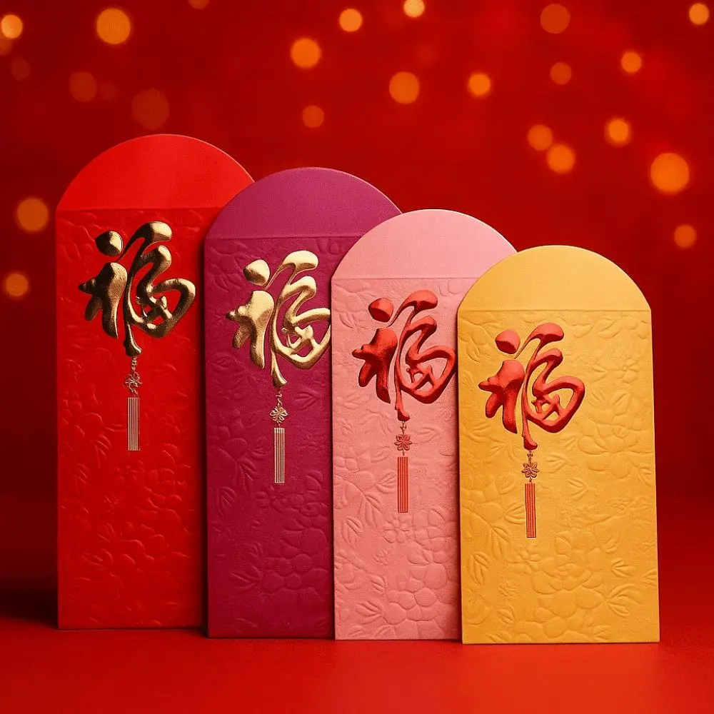 

10Pcs/Set Blessing New Year Red Envelopes Paper Universal Lucky Money Pockets Thickened Spring Festival Envelope New Year Gift