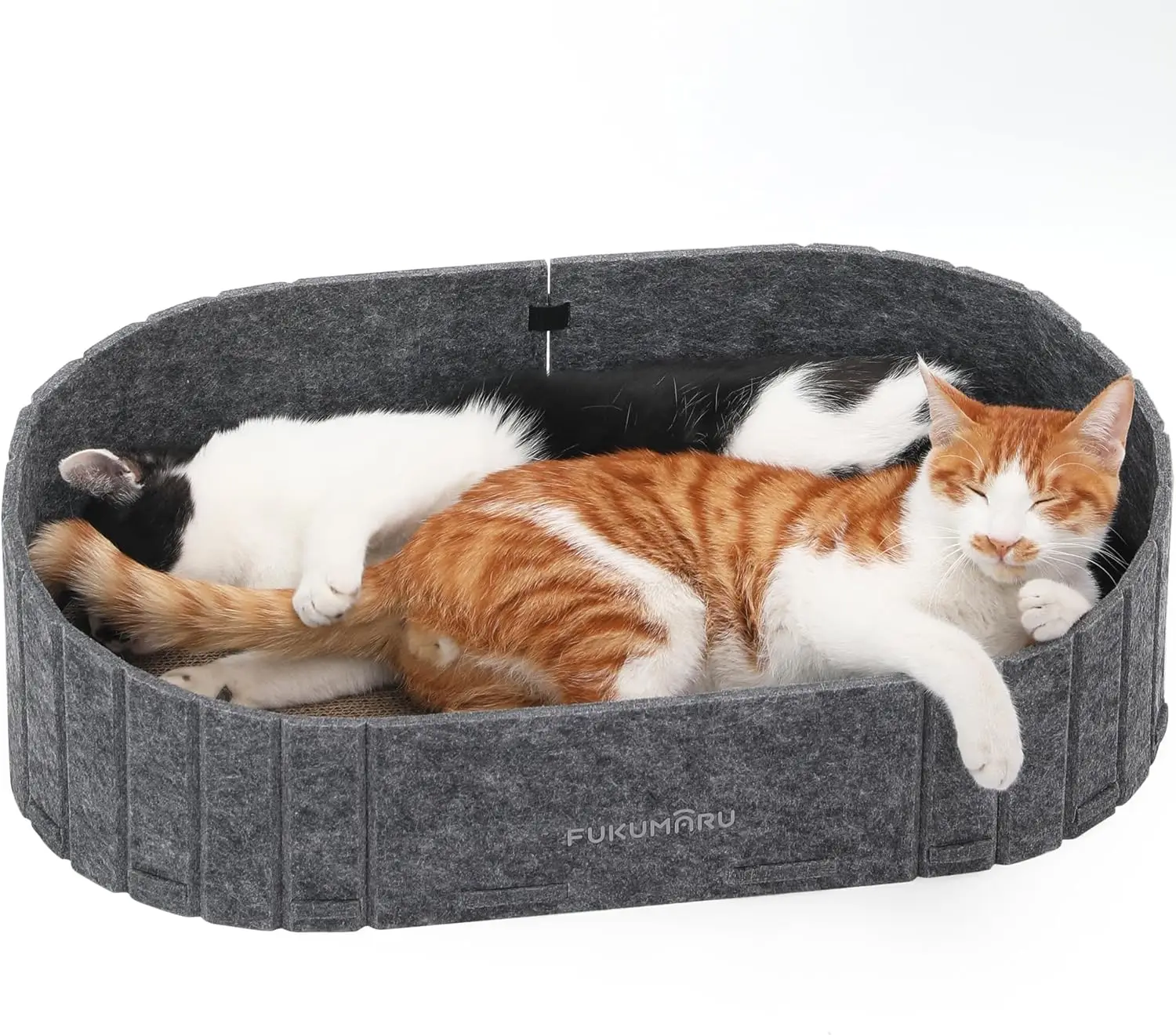 

24" Cat Scratcher Couch Bed, Reversible Scratch Pad, Dark Grey