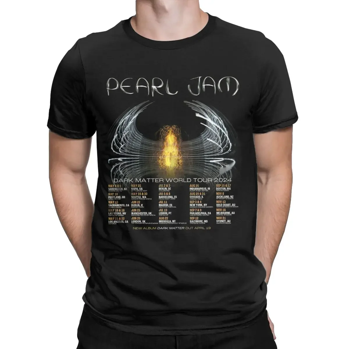 Pearls Jam Dark Matter World Tour 2024 Merch T-Shirts Men Women metal rock band Crazy Cotton Adult Clothing