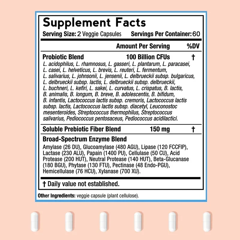 Probiotics 100 Billion - Supports Urinary Health, Promotes Digestive Regularity, and Balances Intestinal Bacteria