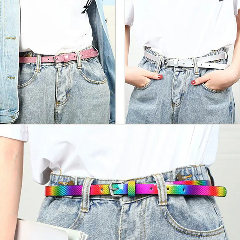 Children Belt Boys Girls Pu Leather Adjustable Belts Kids Love Heart Eyelet Waist Belt Square Buckle Belts Colorful Waistband