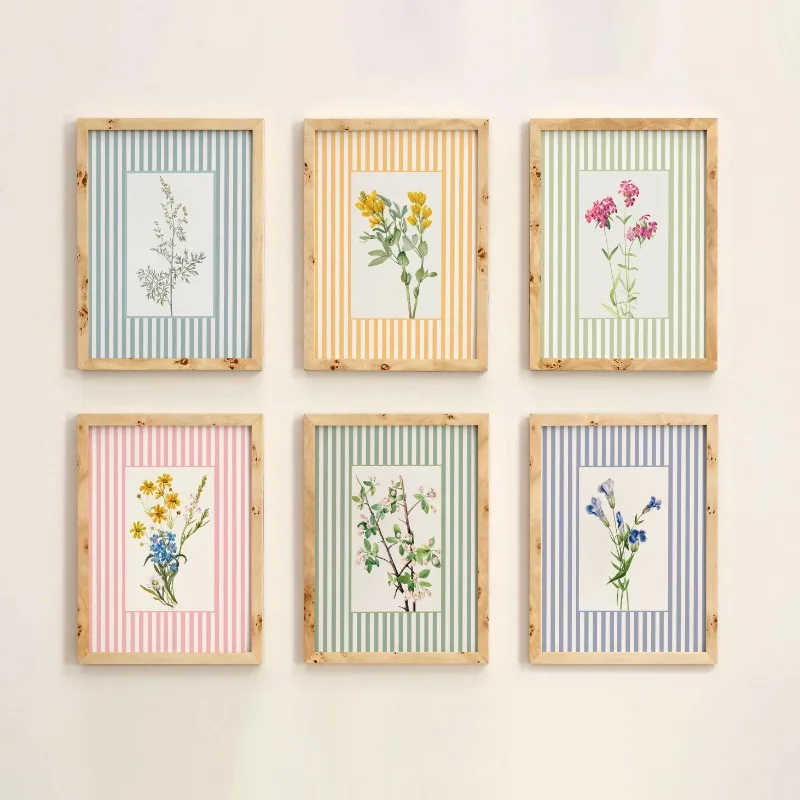 Vintage Botanical Danish Boho Posters Colorful Flora Scandinavian Pastel Canvas Painting Wall Art Farm Rustic Room Home Decor