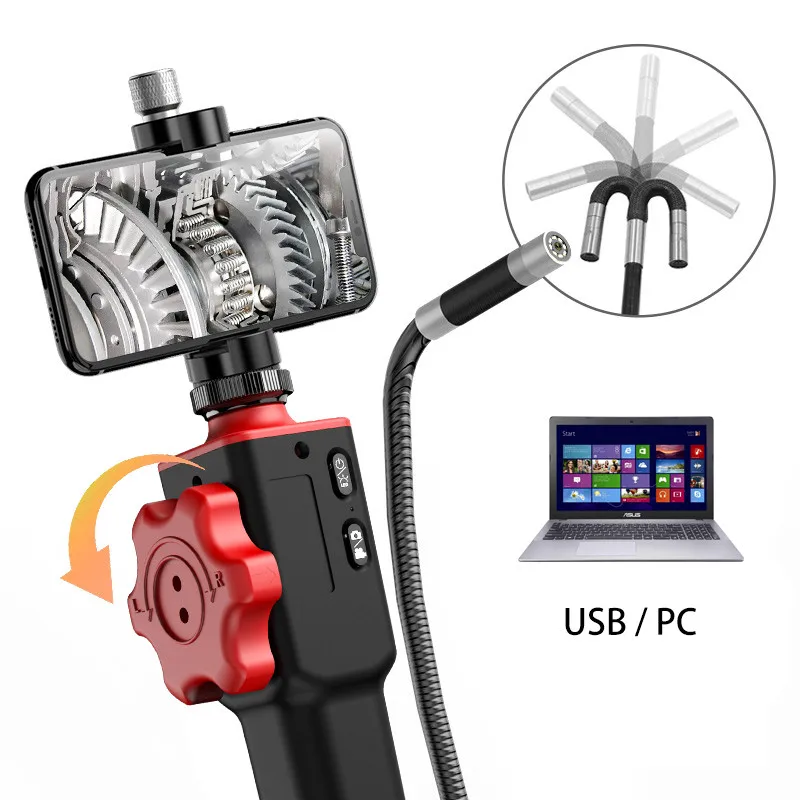 1080P Borescope Endoscope Camera for Car 5.5MM/8.5MM 180 Degree Steering Inspection Camera With 6 LED Carring Bag For Android PC