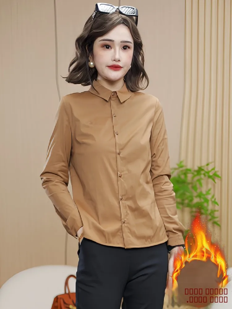 

Уникальный женский утепленный теплый топ с модным дизайном, длинными рукавами и воротником, повседневный стиль для работы и отдыха.