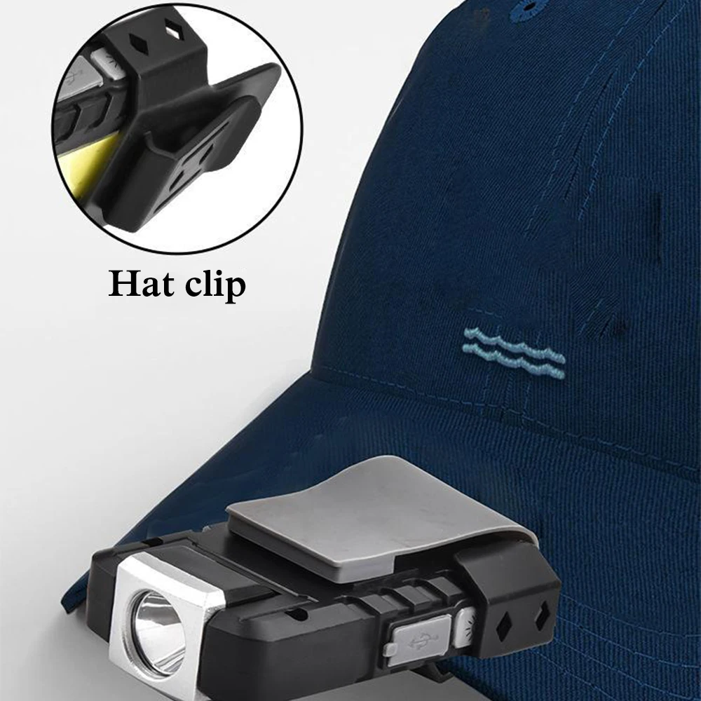 Outdoor Night Running Light Portable Warning Light Rechargeable Flashlight Multifunctional Hat Clip Light Headlamp Work Light