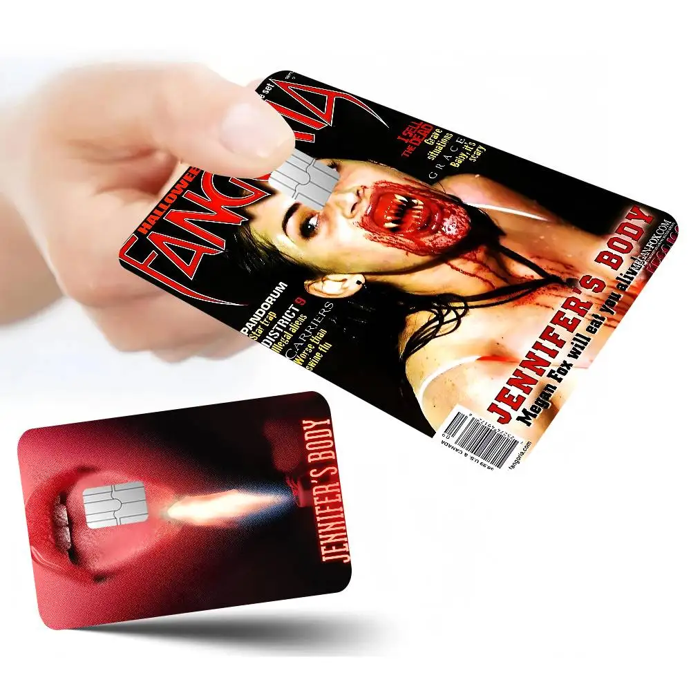 البوب فيلم جنيفر الجسم الكرتون بطاقة الائتمان ملصقات الجلد لبطاقة البنك حافلة مترو بطاقة ملصق مقاوم للماء النساء هدية