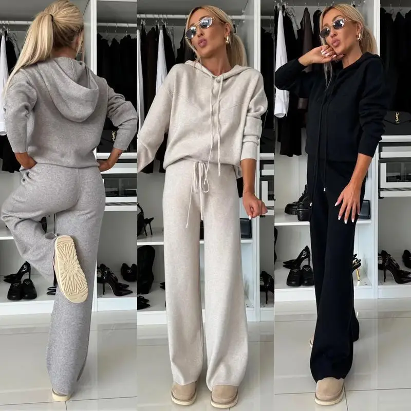 

Women's Hooded Long Sved Sweatshirt Wide Drawstring Fashionable Casual Summer Top Quality Material Comfortable Fit