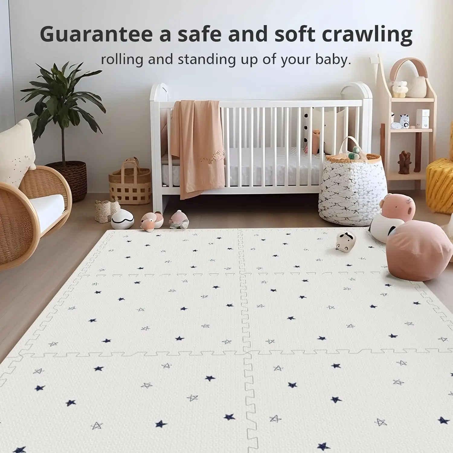 Baby Foam Play Mat, PIGLOG 72x48 Baby Crawling Mat, Floor Mats for Kids for Infants with Interlocking Floor Tiles, Toddler Playm view 6