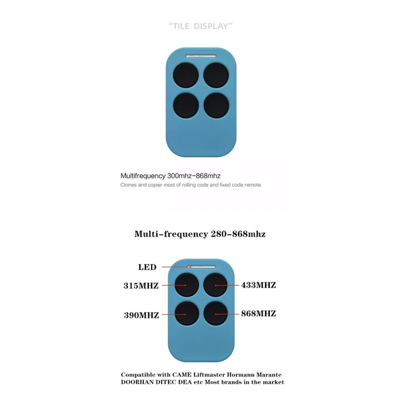 【أضف إلى عربة 】فتاحة الباب عن بعد 280-868 ميجا هرتز باب المرآب التحكم عن بعد متعدد التردد ناسخ ريموت