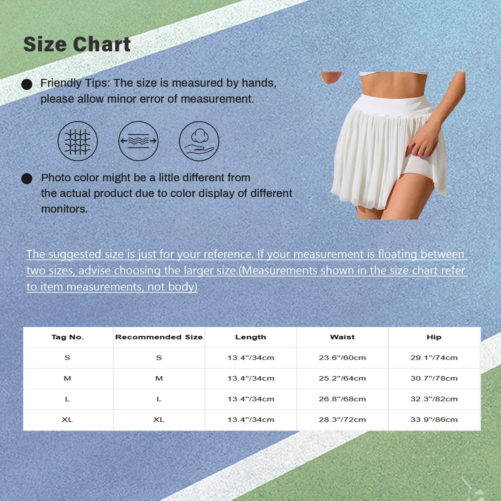 Women Sports Tennis Ruffled Skirt High Waist Elastic Waistband Solid Color Yoga Skirt with Built-in Shorts