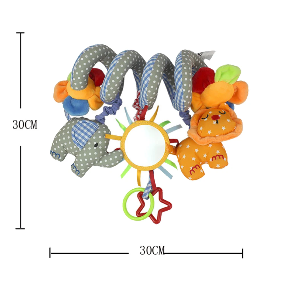 Seggiolino auto per bambini passeggino giocattoli attività di peluche appeso a spirale carrozzina culla con carillon sonagli Squeaker per neonati regali per neonati