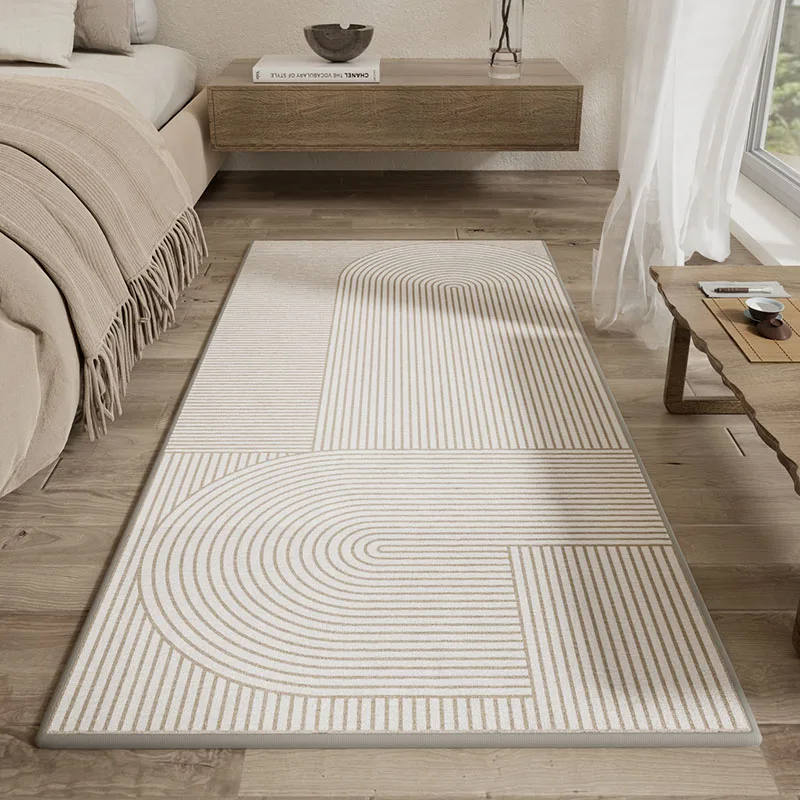 Japanese Style Bedroom Decor Bedside Rugs Thick Living Room Decoration Striped Rug Home  Anti-slip Mat Modern Study Plush Carpet