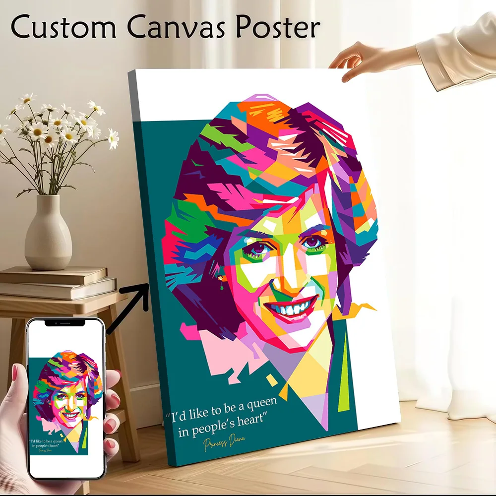 Lady Diana Poster Canvas Wall Art Custom Photo Print Modern Painting for Fans Vintage Decor Living Room Gamer Decoration Bedroom