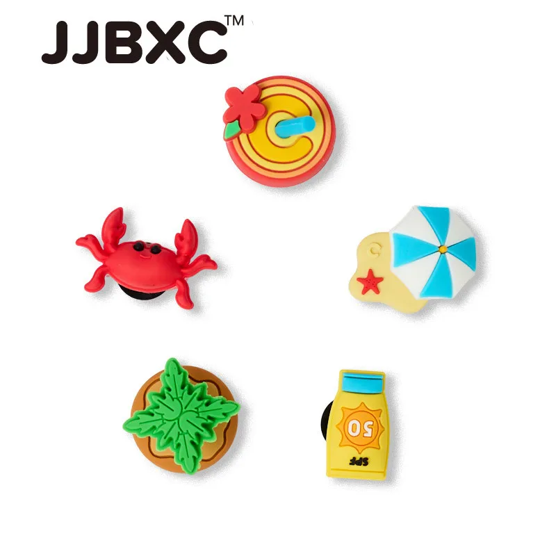 JJBXC CHARM Shoe Buckle cross Shoe AccessoriesFun Beach Summer Crab Animal Beverage DIY Fashion Shoe Accessories