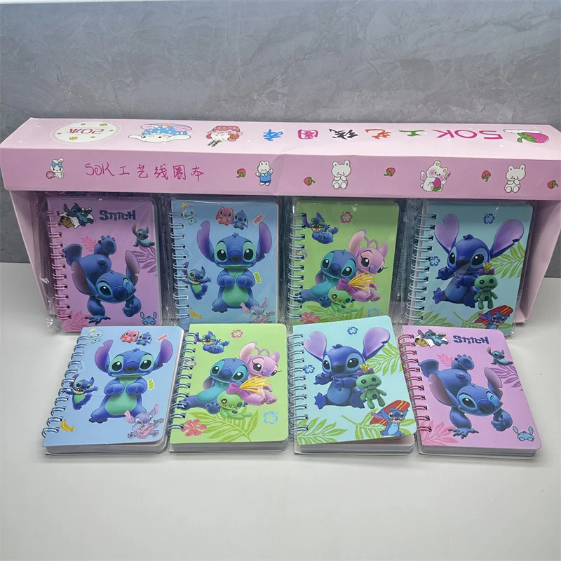 4 Pcs Mixed Disney Stitch Coil Notebook Notebook Cartoon Cute Color Inner Page Mini Notebook