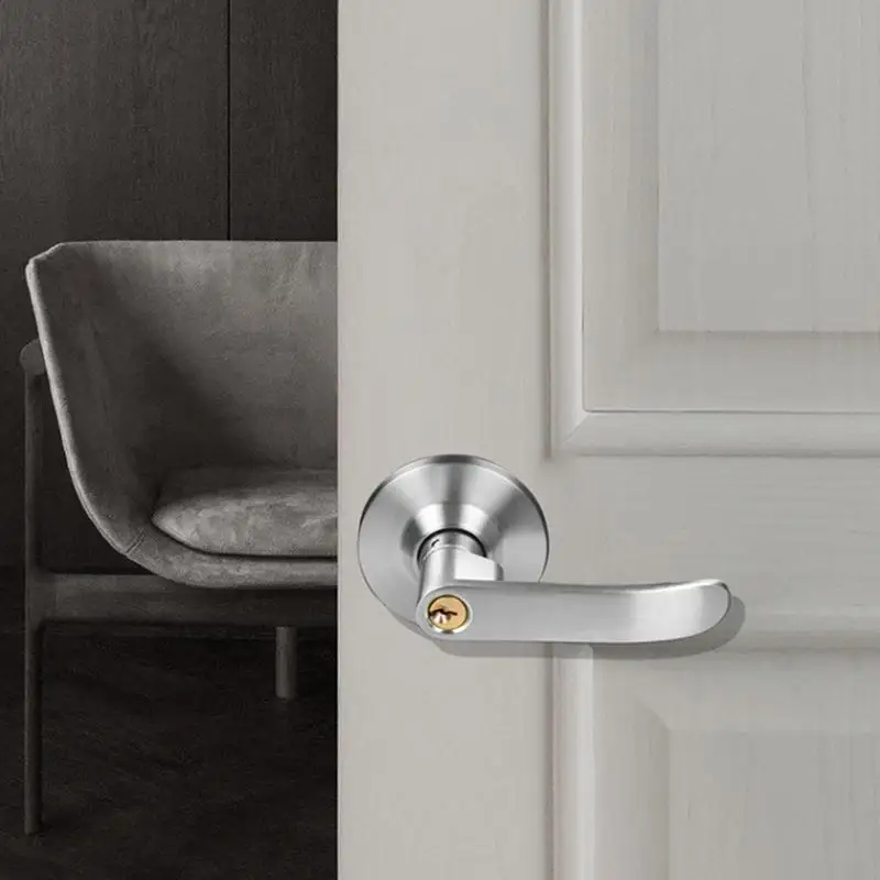 Heavy Duty Door Lock Ball Door Handle Lock Set Spherical Three Bar Handle Lock Ball Lock Silent Handle Lock With 3 Keys For Bedr