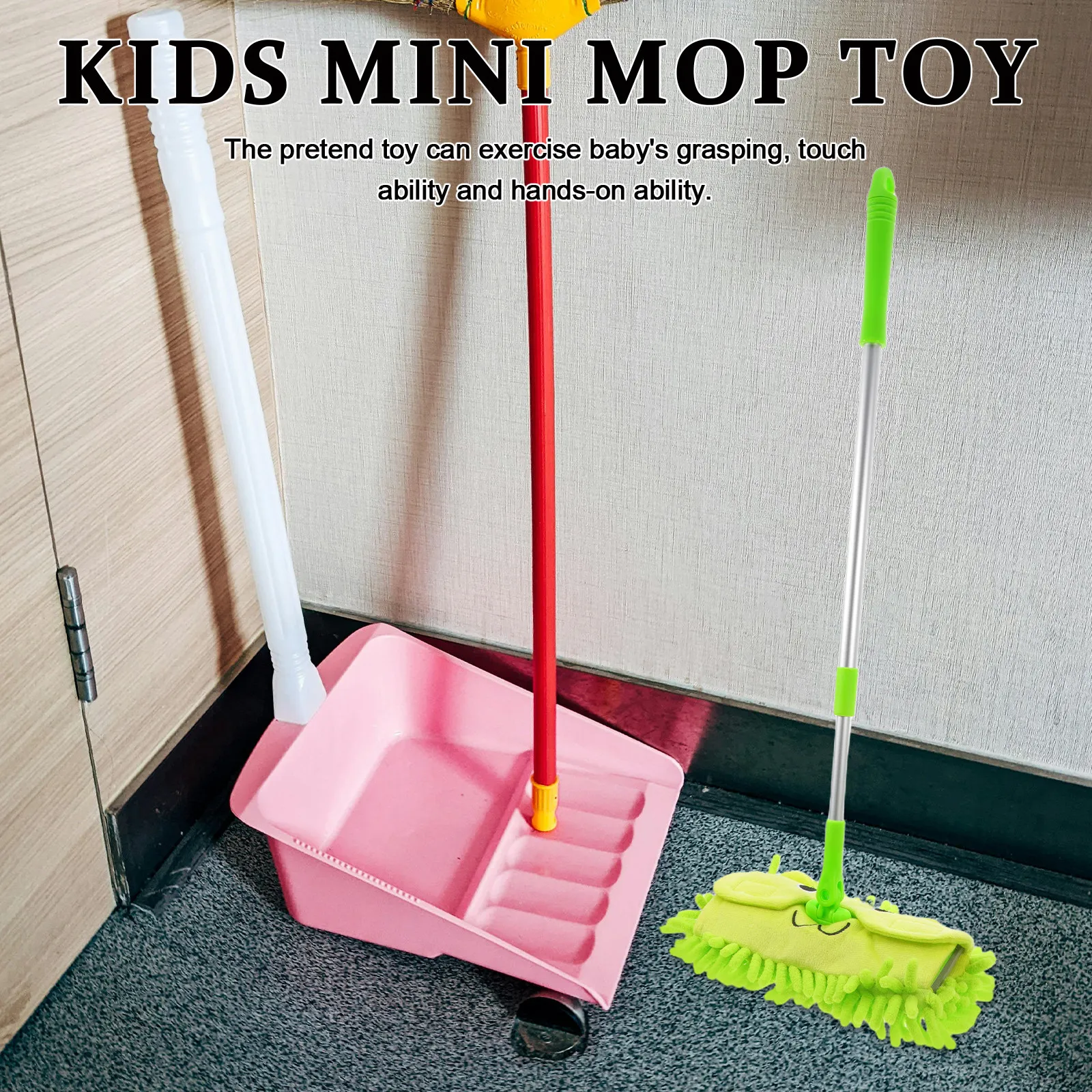 

Kids Mini Mop Plastic Educational Pretend Children Cleaning Plaything Gift Mop Toy Plastic Kids Toy