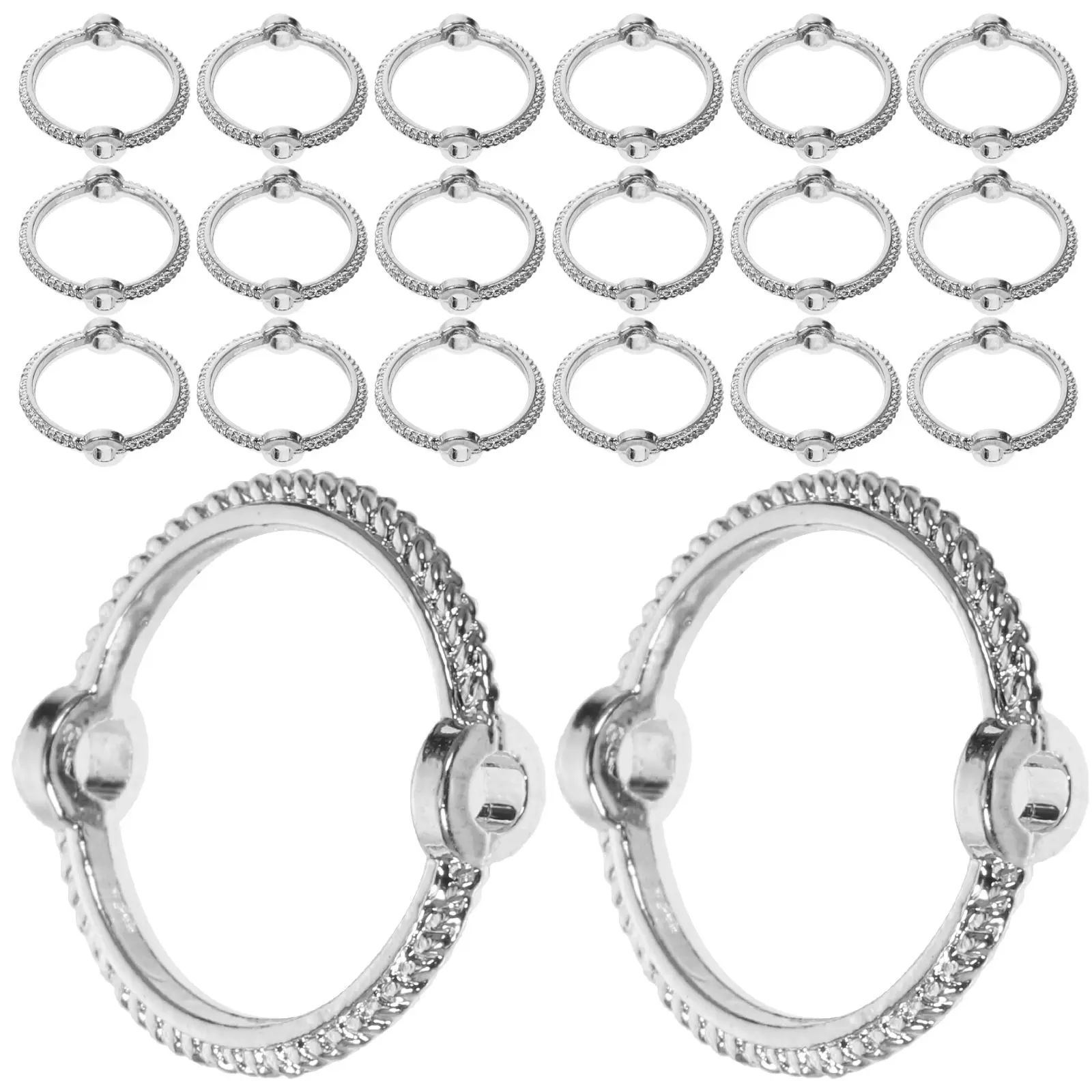 

50pcs Round Beads Frame Plated Hole Spacer for Necklace Bracelet DIY Jewelry Making Metal Craft Supplies