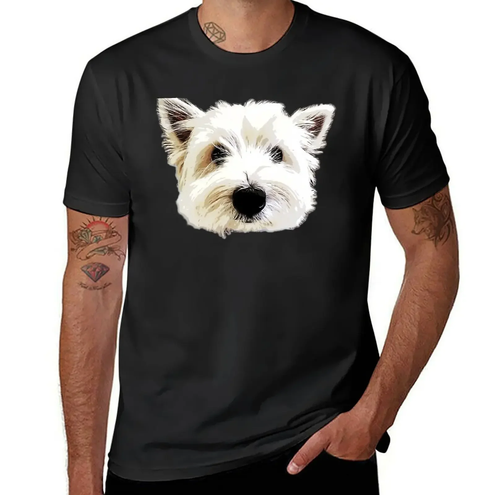 

Футболка West Highland Terrier с милым щенком, рубашки с графическим принтом, быстросохнущие футболки, мужские футболки с графическим принтом