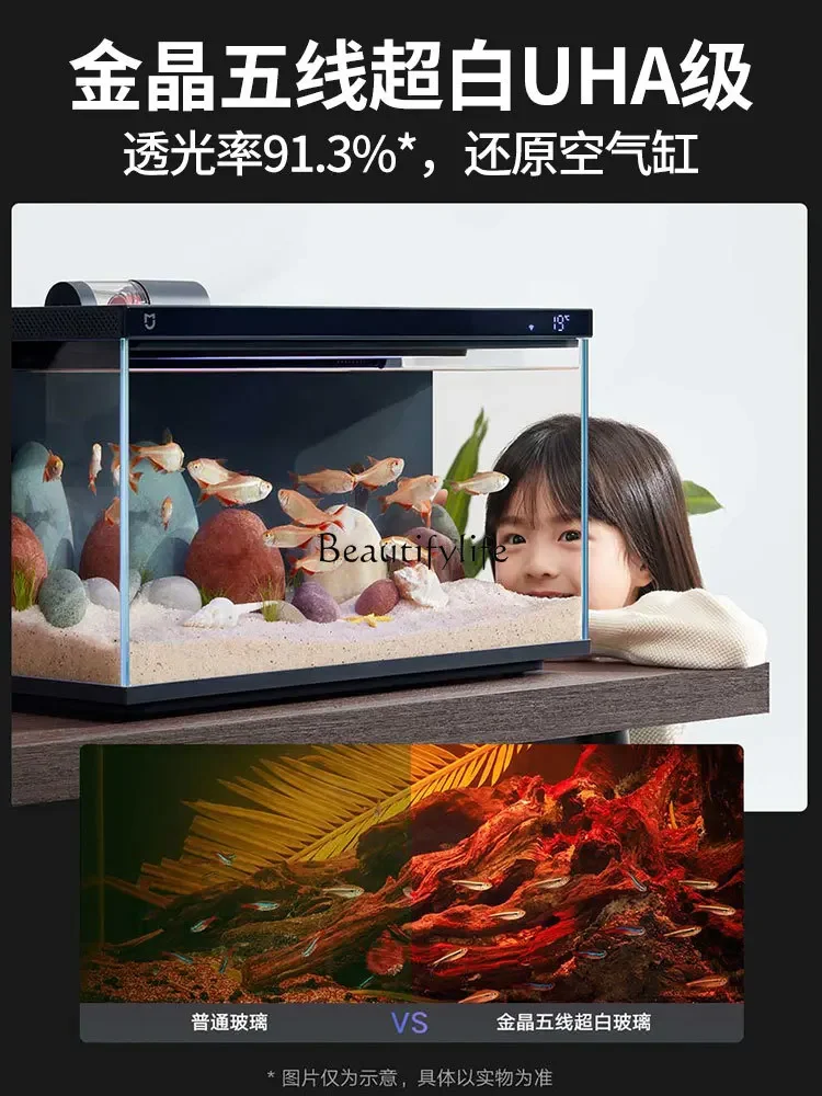 

yj9 Fish Tank Home Living Room Office Desk Surface Panel Super White Glass Ecological Pot Landscaping