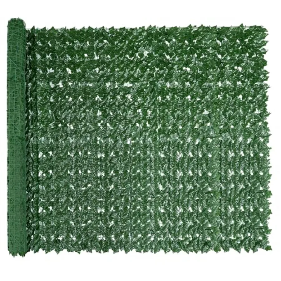 

Искусственный забор-экран из плюща для уединения - 80x120 дюймов, УФ-защита, имитация листьев и лозы - для патио, балкона, сада, двора, зеленый