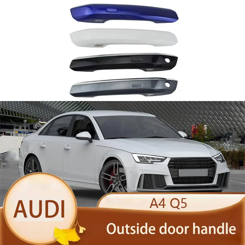 Suitable for Audi A4 Q5 door outer handle outer handle shell cover knock cover with plated bright strip