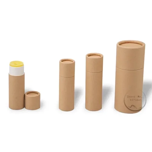Imagen 2 del producto Tubos de realce de papel Kraft de 12g/0,4 oz, embalaje cilíndrico cosmético de cartón, contenedor desodorante para bálsamo labial