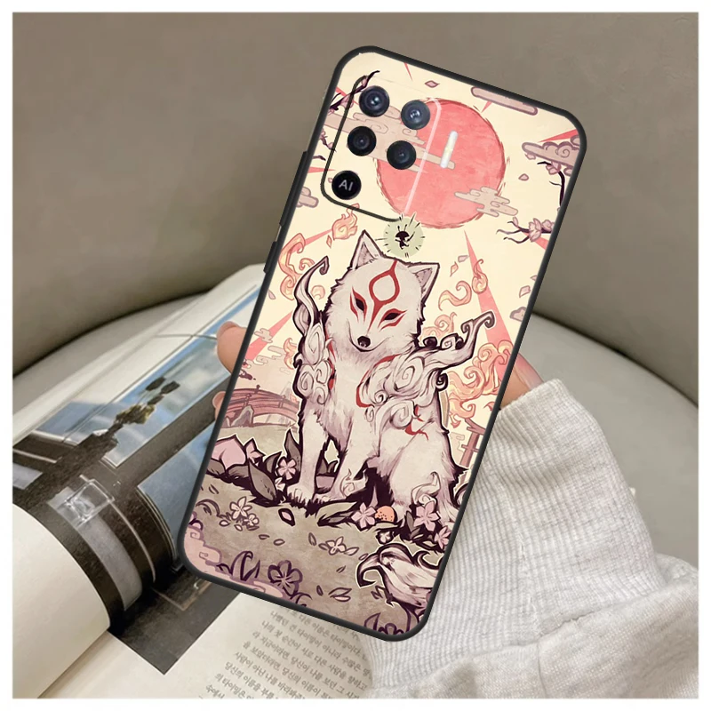 Kitsune Fox Art Case For Oppo A74 A94 A54 A18 A38 A58 A78 A98 A80 A60 A40 A96 A76 A16 A15 A17 A57 A77 A5 Pro