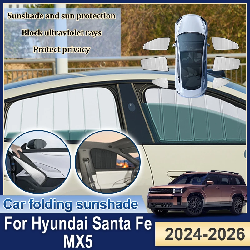 

Складной солнцезащитный козырек для автомобиля Hyundai Santa Fe 2026, аксессуары для MX5 2024 2025, защита от солнца для боковых окон, солнцезащитные шторки для конфиденциальности, инструменты для защиты от солнца