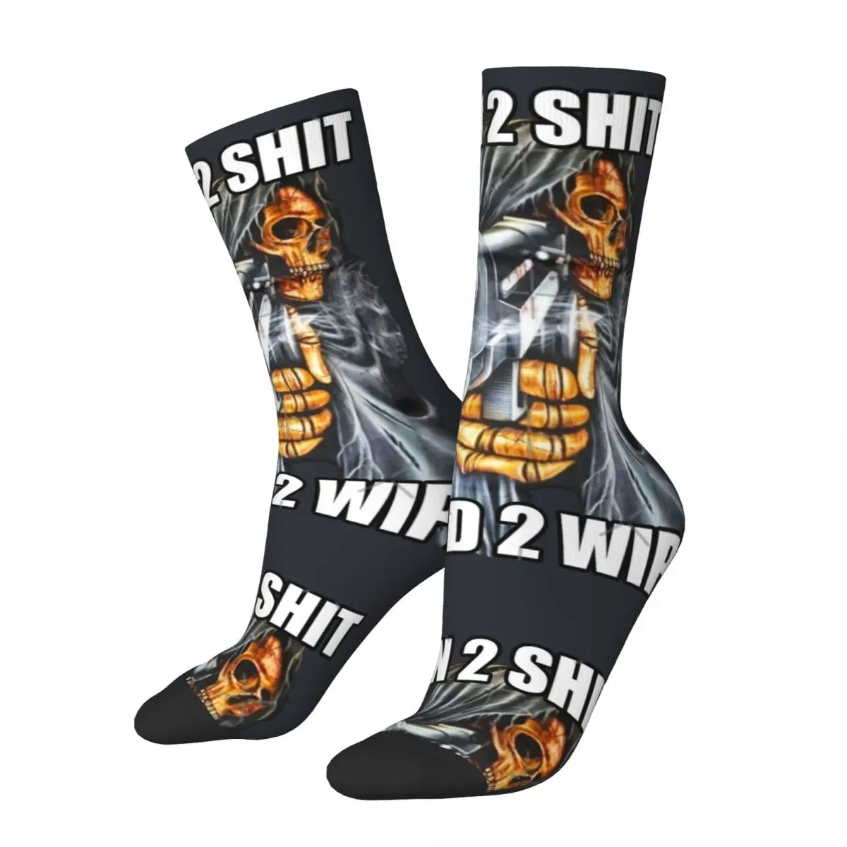 BORN TO SHIT FORCED TO WIPE 2 Crazy Men's Socks Unisex funny skeletons Seamless Printed Crew Sock official-website tops fugees