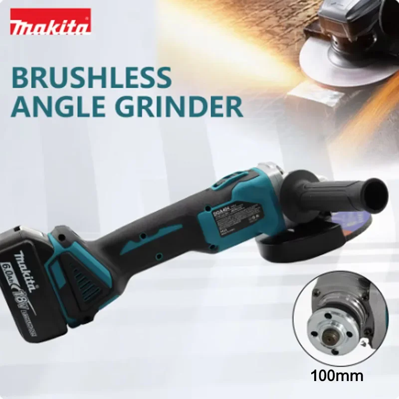 Makita DGA404 125mm/100mm ️Brushless Lithium Electric Angle Grinder Rechargeable Cutting a Machine 18V 6ah battery