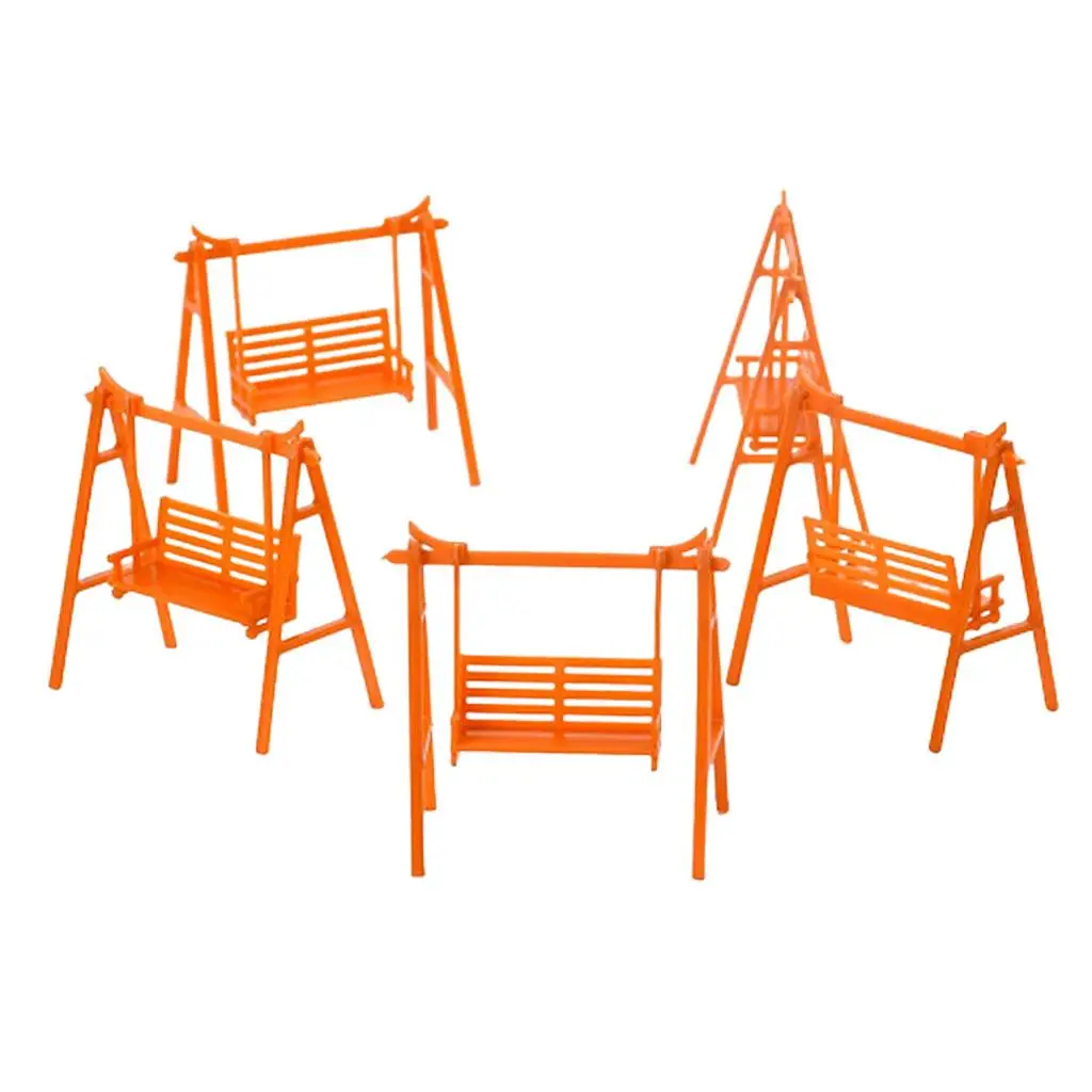 

5 шт. оранжевые миниатюры парковых качелей в масштабе 1:50 O, макет железных поездов