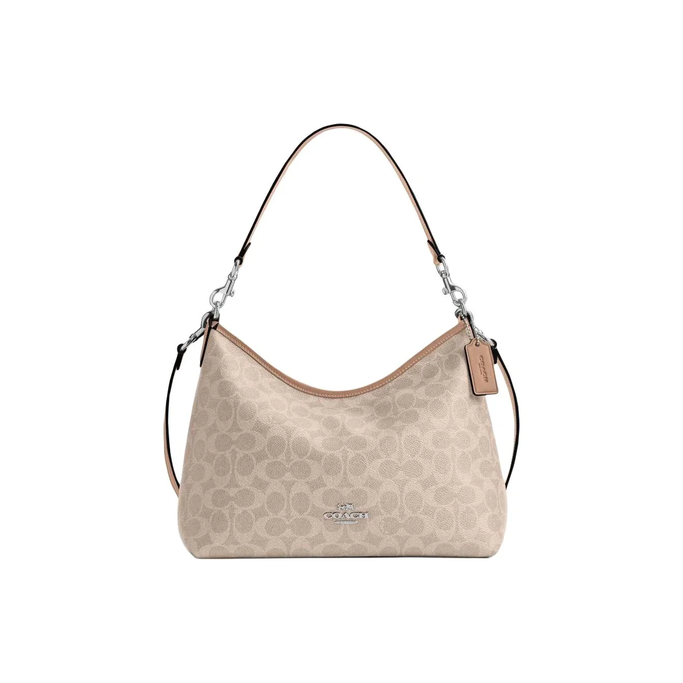 COACH Laurel Artificial Leather Shoulder Bag Large Women's Sand Yellow & Gray Umber CEY95-SVPWH